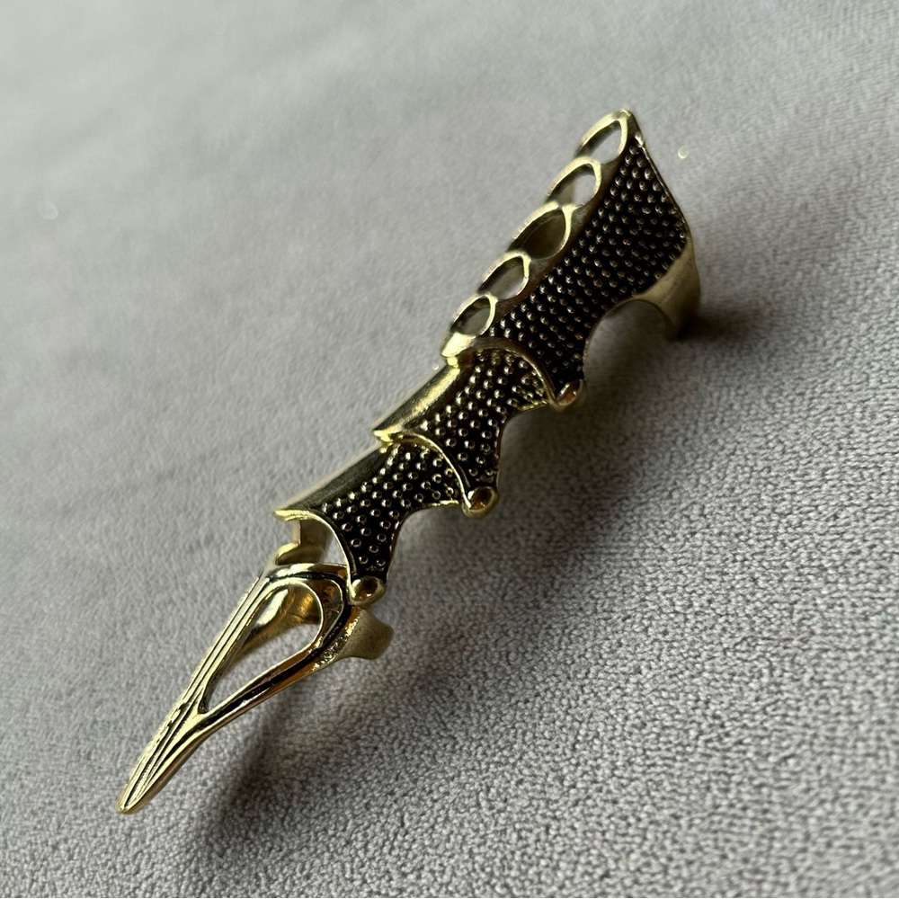 Gold Tone Long Finger Claw Ring ~ Brand New! - Picture 6 of 9